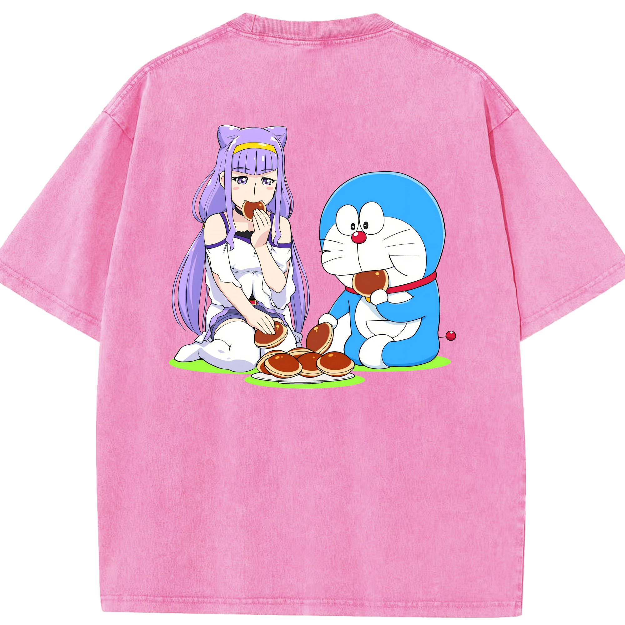 （画像用） ドラえもん Doraemon 綿100% ヴィンテージ風 半袖Tシャツ（背面プリント）